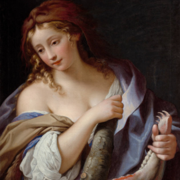 Elisabetta Sirani, Omphale, (1660-1661), Dresden, Staatliche Kunstsammlungen, Gemäldegalerie Alte Meister