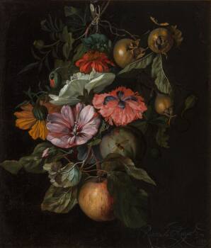 Rachel Ruysch, Zátiší s květinami a ovocem, 1682,  Národní galerie v Praze